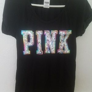 PINK sequined tee
